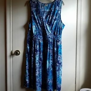 3x 22w 24w tropical print dress Vguc